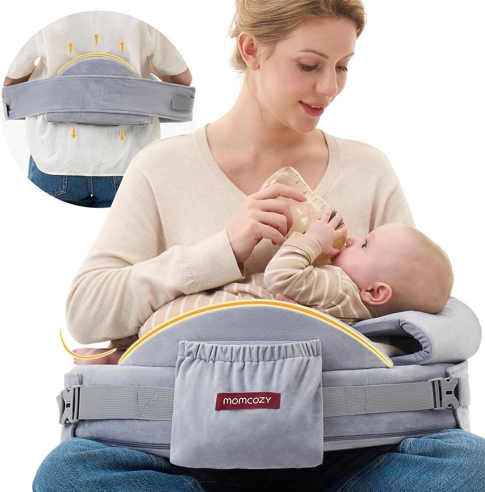 NWOT Momcozy CozyPro nursing pillow gray breastfeeding lumbar support
